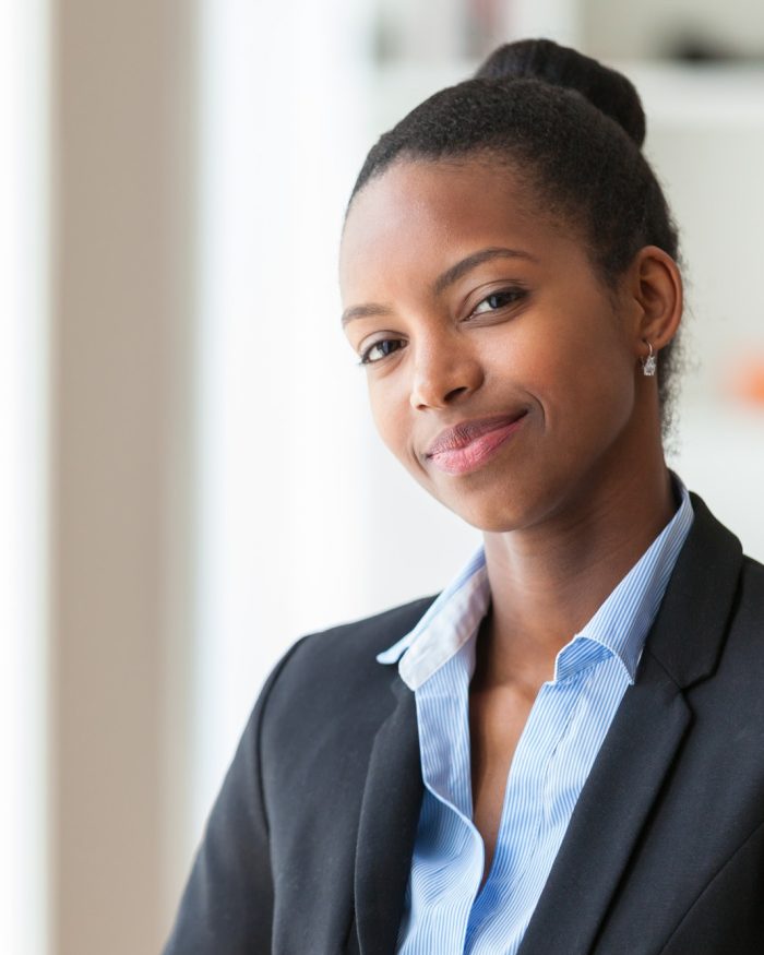 Portrait of a young African American business woman - Black peop